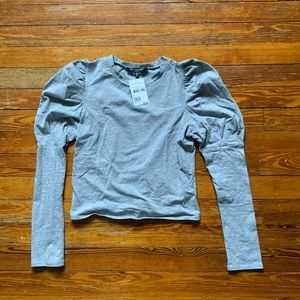 NWT Nordstrom Puff Long Sleeve Cropped Shirt